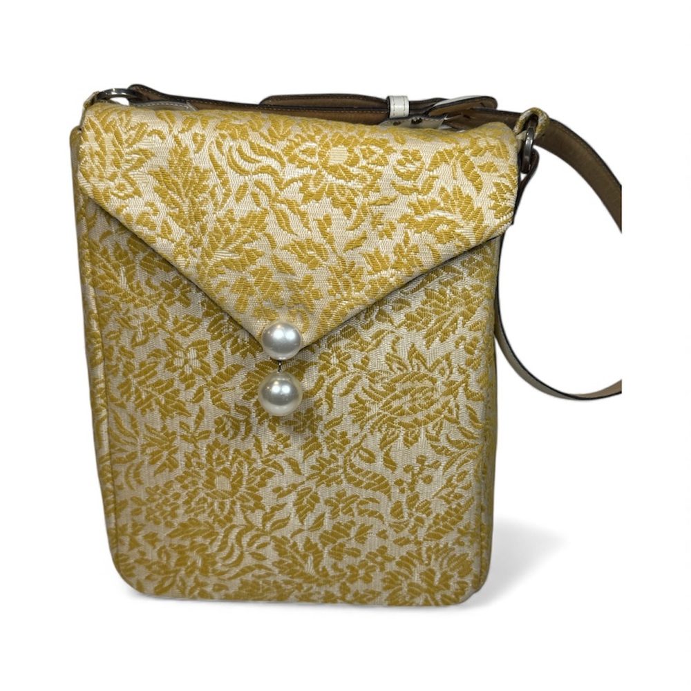 Vintage Salvation Sacks Nordstrom Chic Yellow Patterned Crossbody Bag EUC